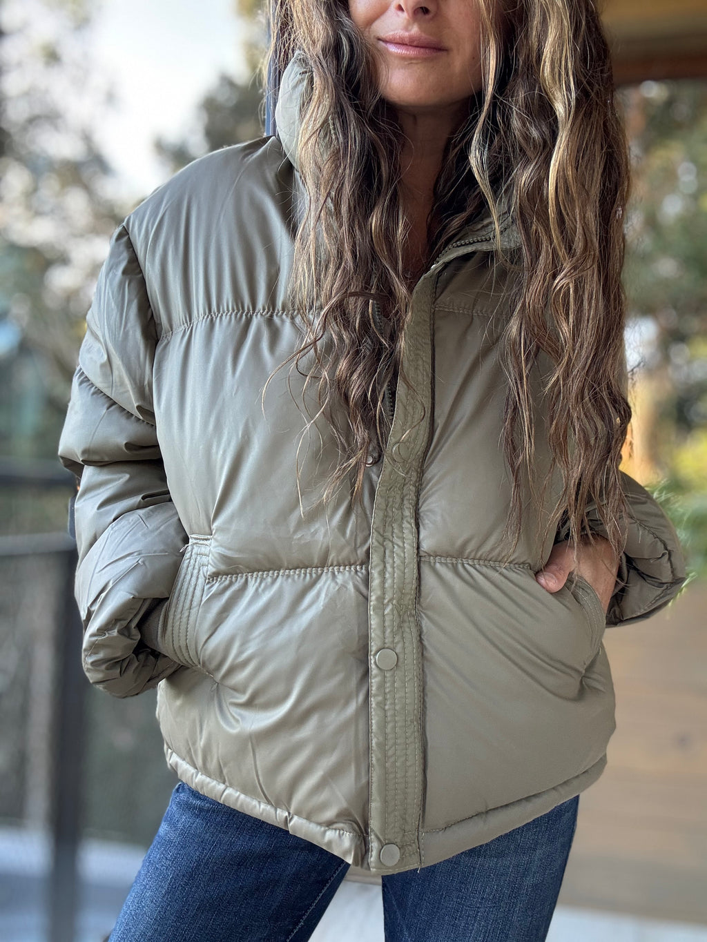 Parka impermeable verde