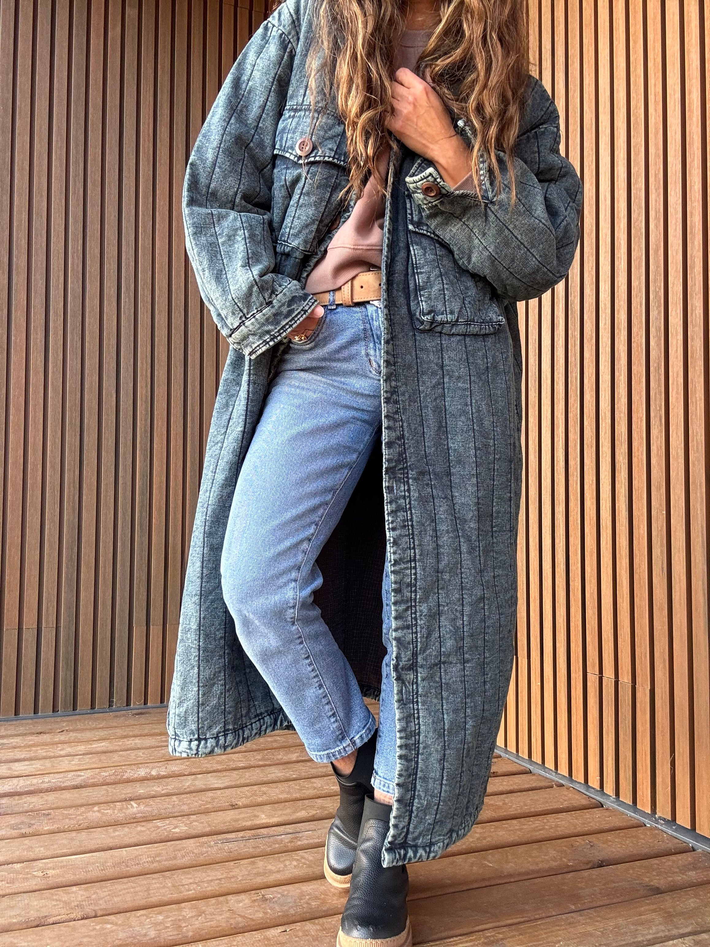 Abrigo jeans azul