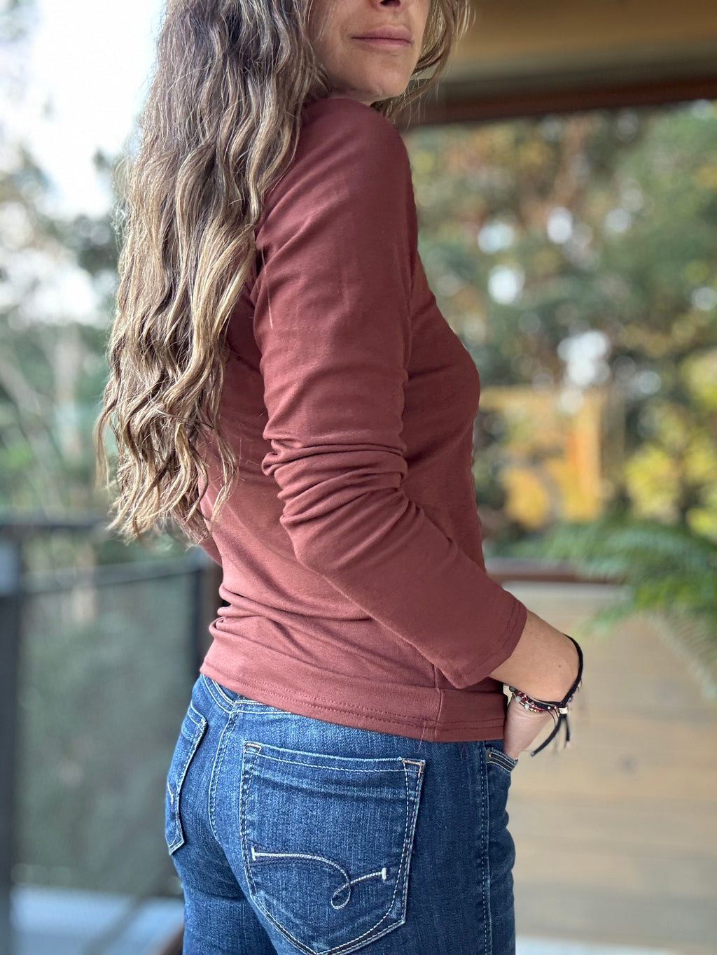 Polera básica algodón café