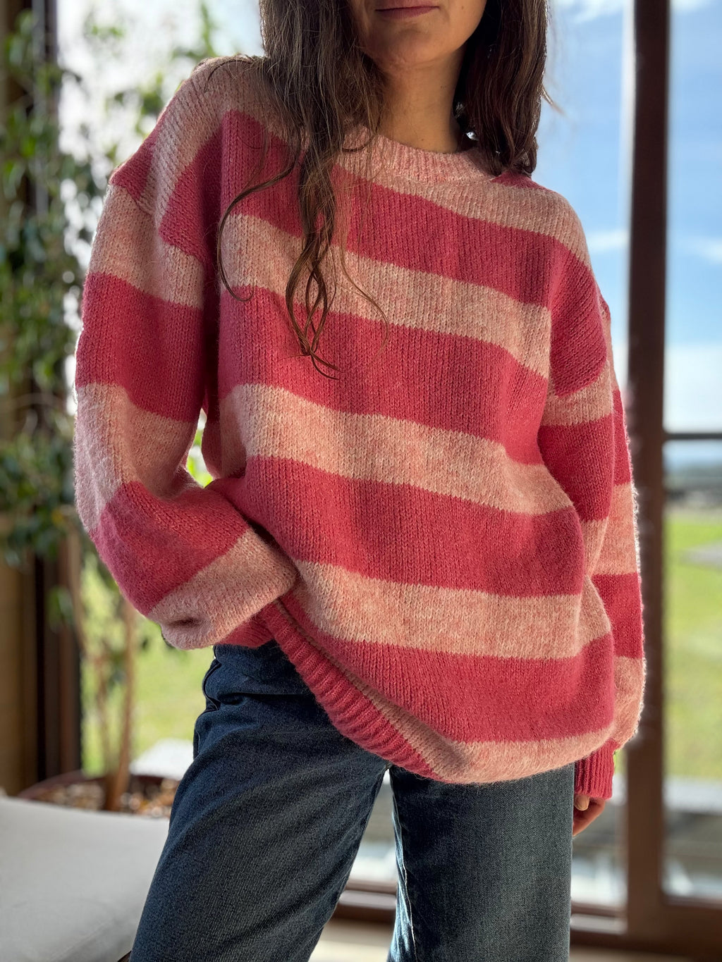 Chaleco líneas rosado