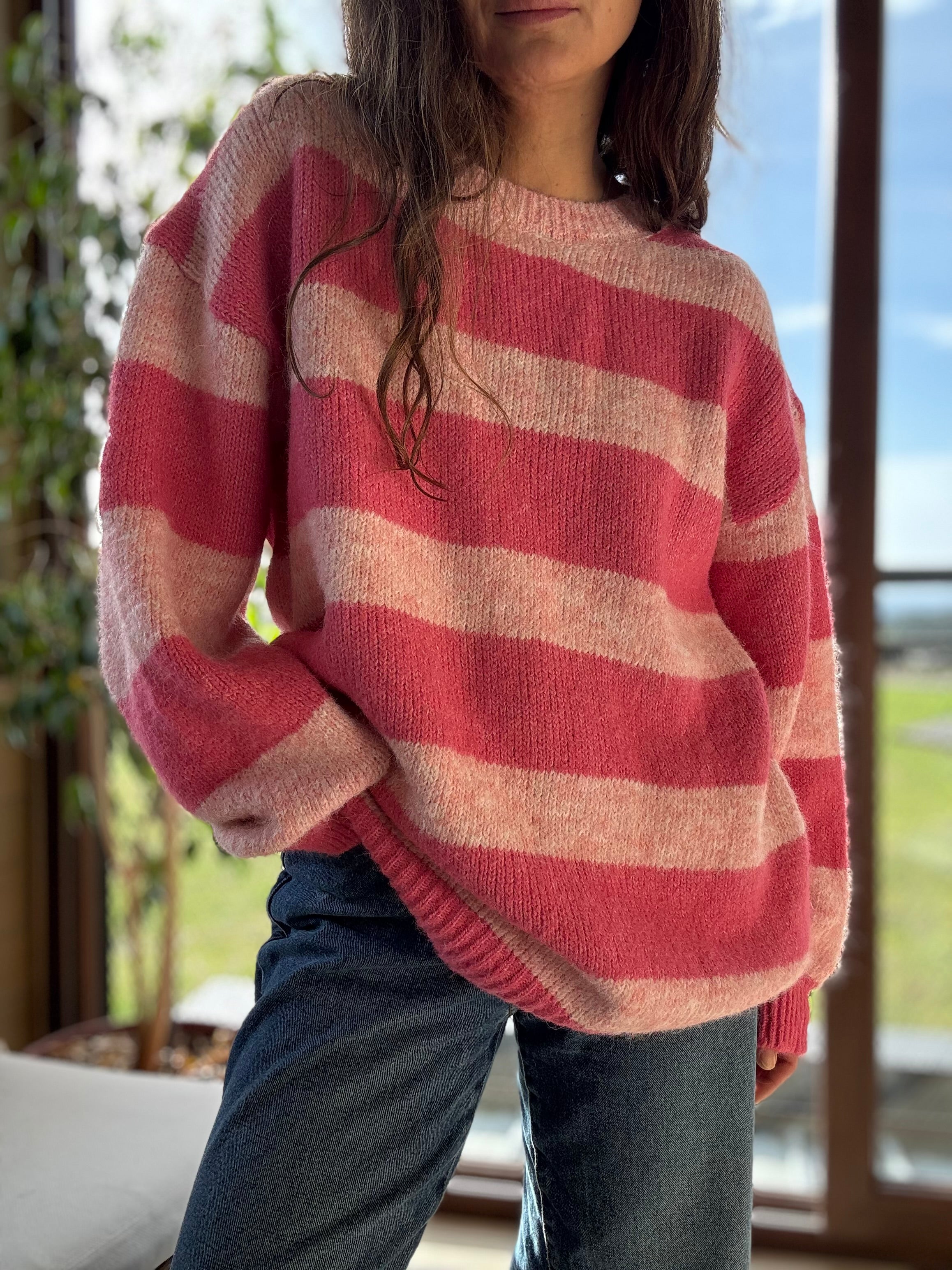 Chaleco líneas rosado