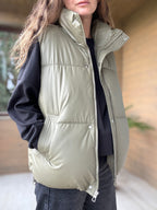 Parka sin mangas impermeable verde
