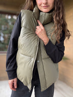Parka sin mangas impermeable verde
