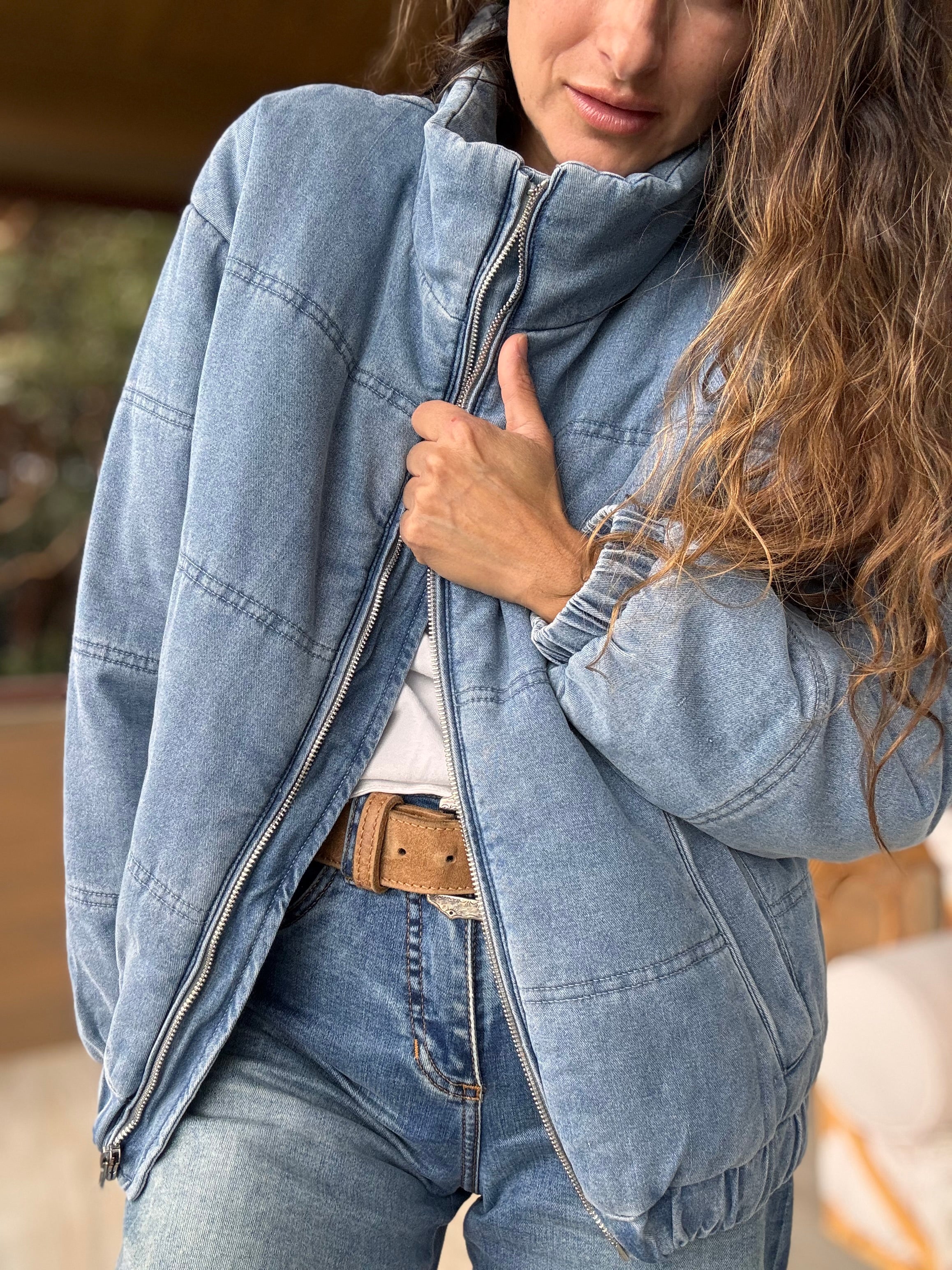 Chaqueta jeans acolchada