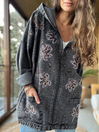Chaqueta jeans tachas brillo negro