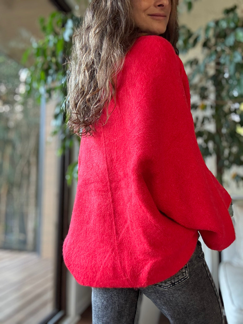 Capa lana rojo