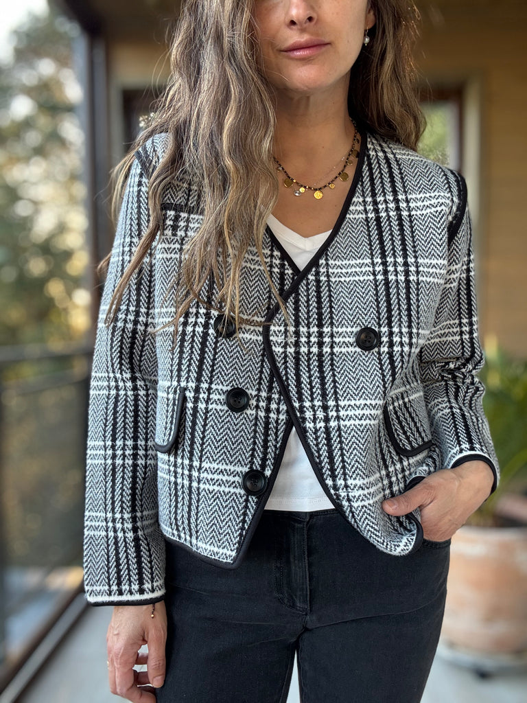 Chaqueta escocés negro