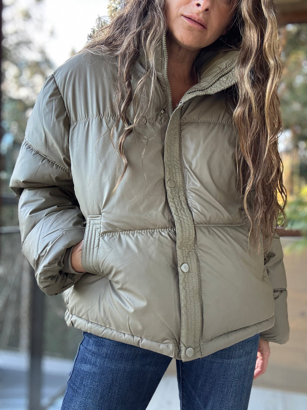 Parka impermeable verde