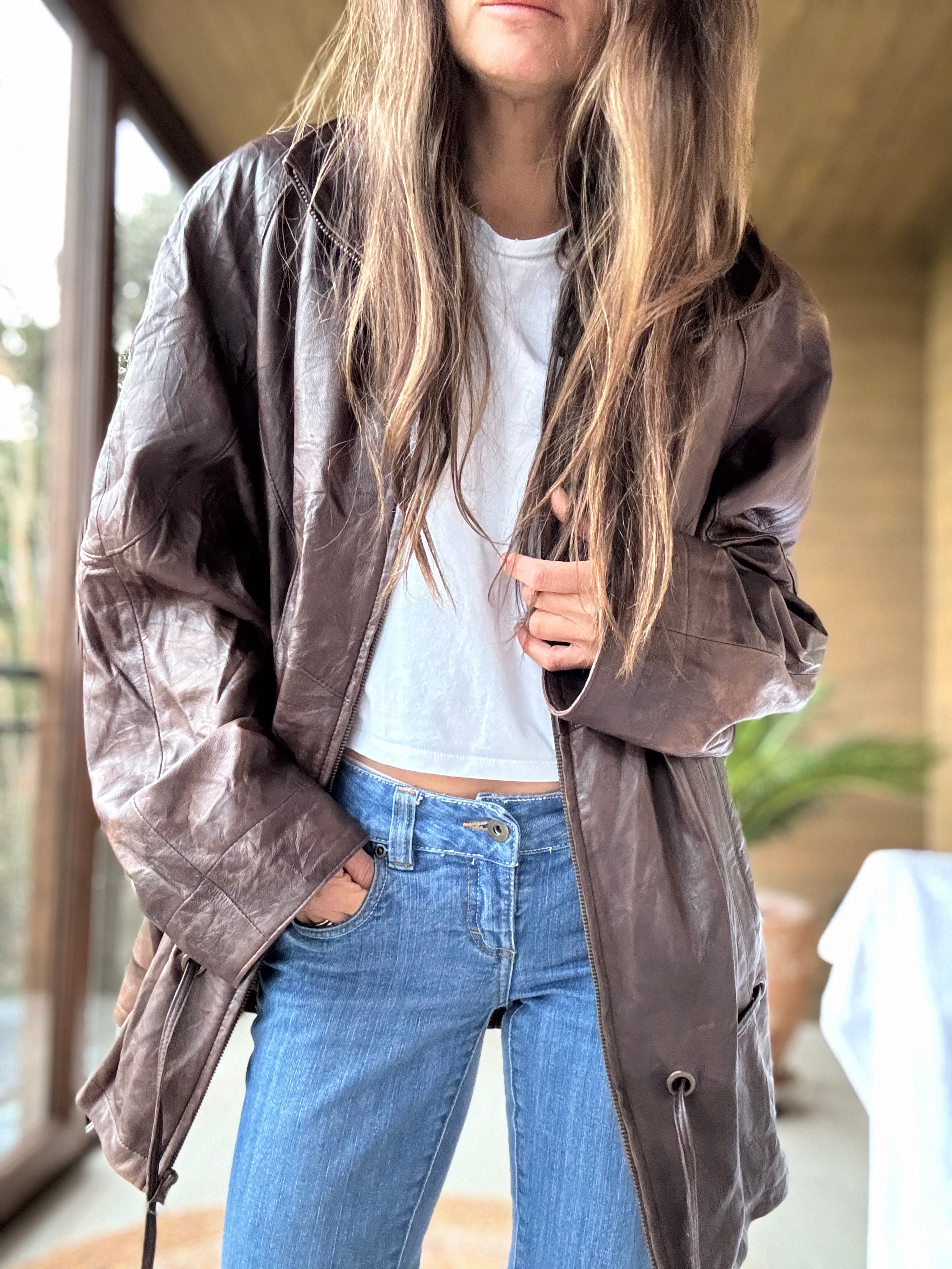 Chaqueta cuero legítimo 1