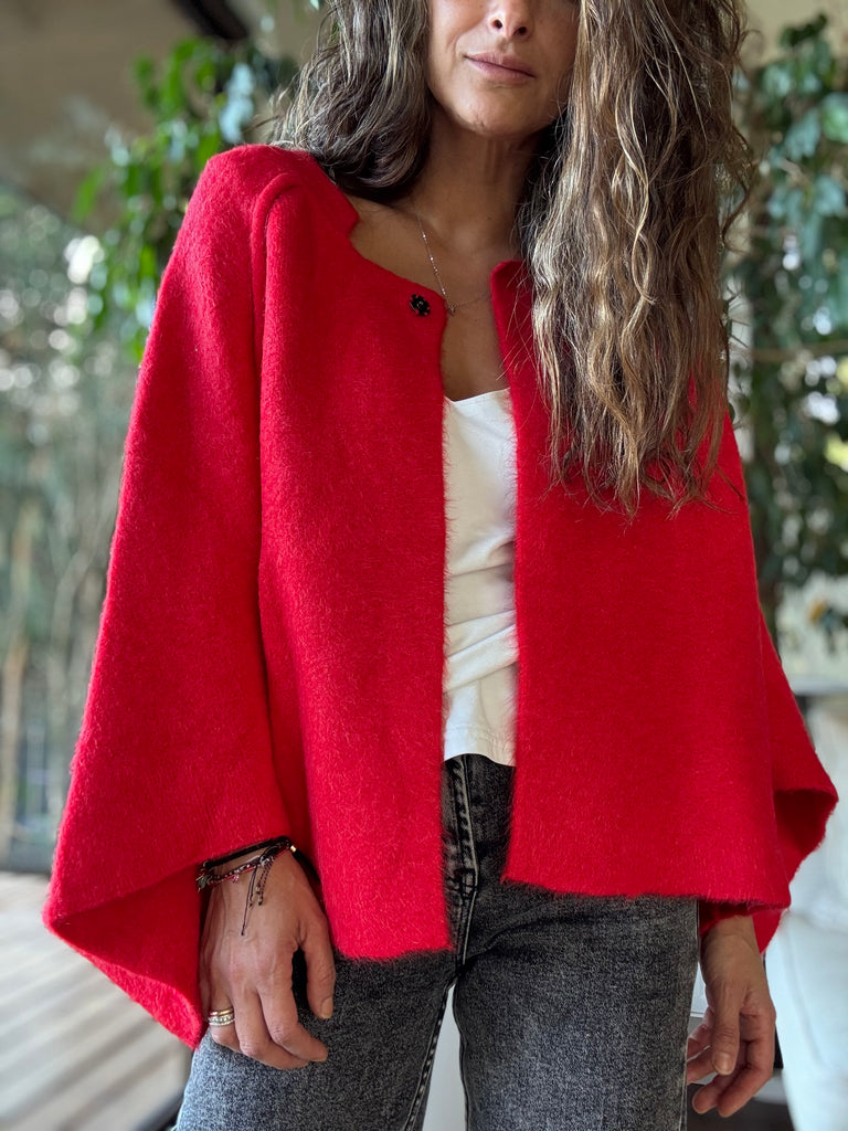 Capa lana rojo