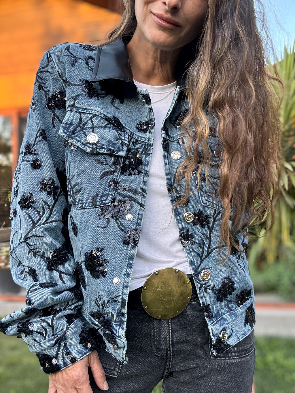 Chaqueta bordada lentejuelas