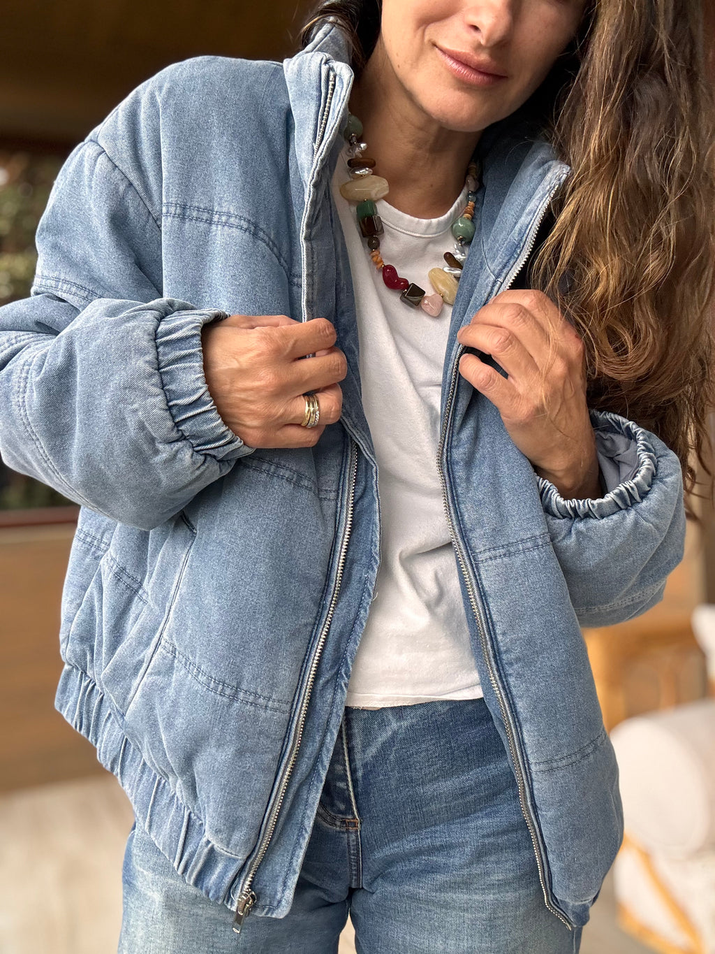Chaqueta jeans acolchada