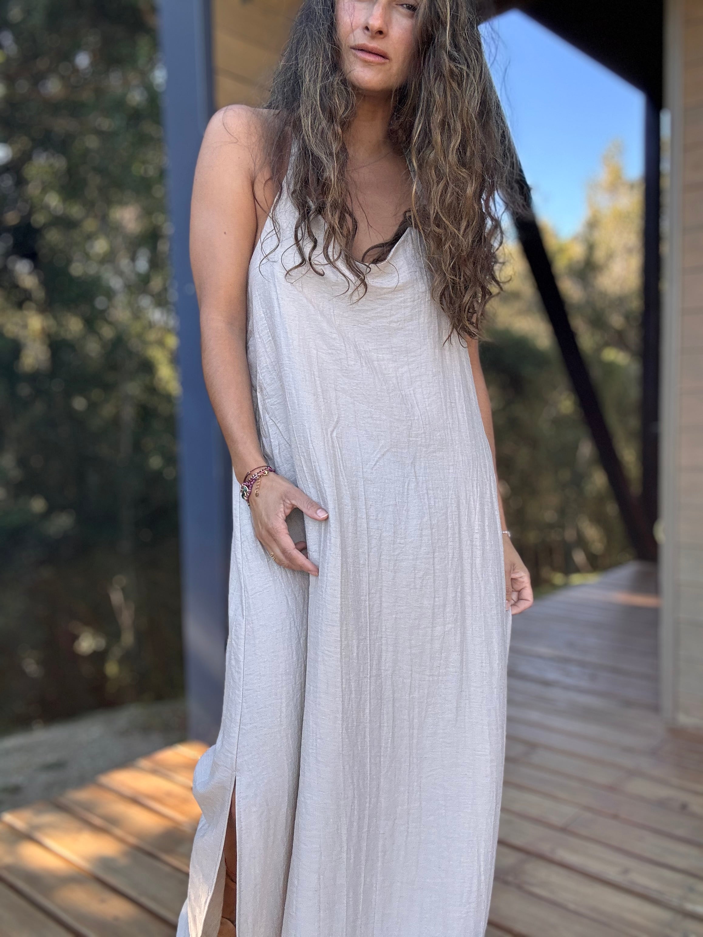Vestido Clara color crudo
