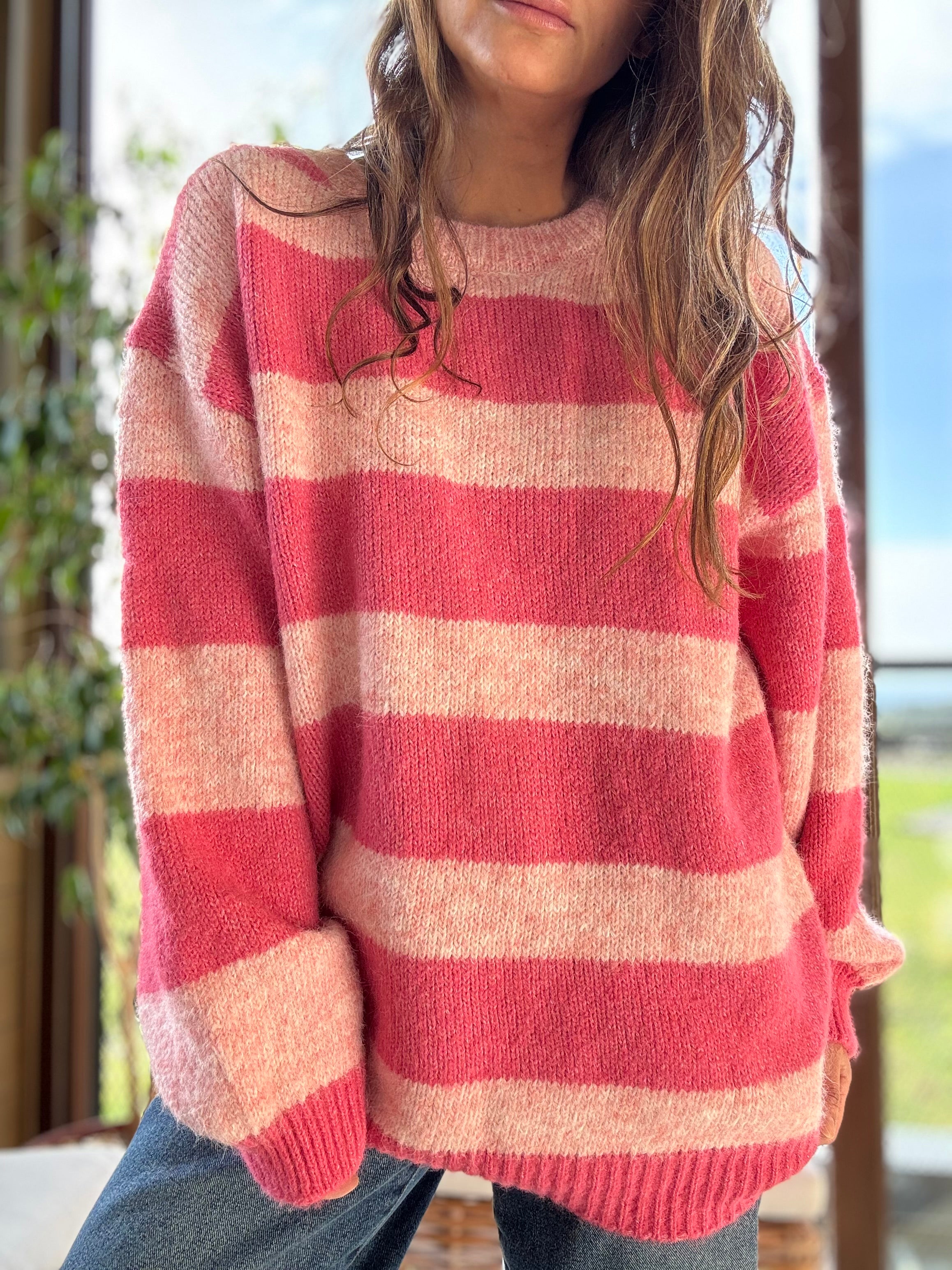 Chaleco líneas rosado