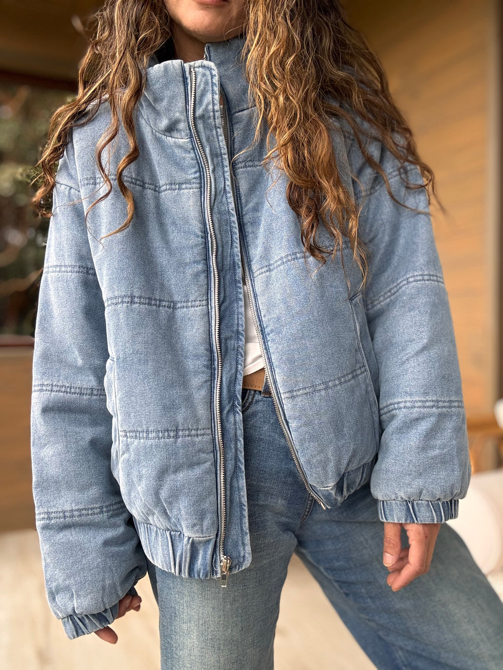Chaqueta jeans acolchada
