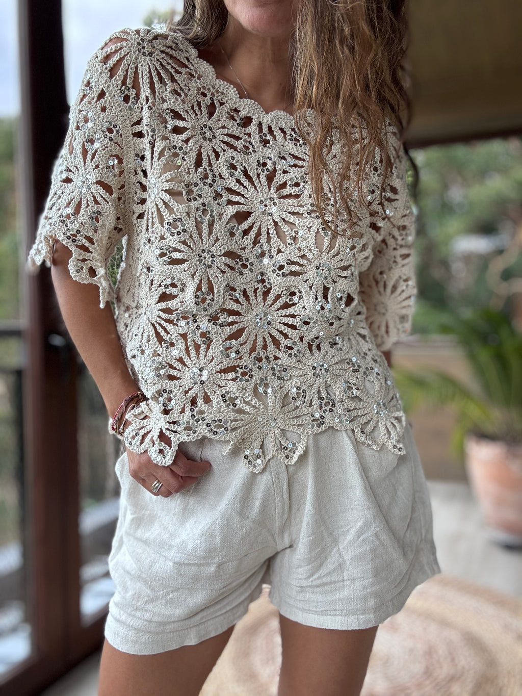 Polera hilo lentejuelas