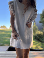 Vestido Elisa crudo - Exclusivo CYRA