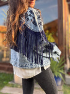 Chaqueta jeans flecos