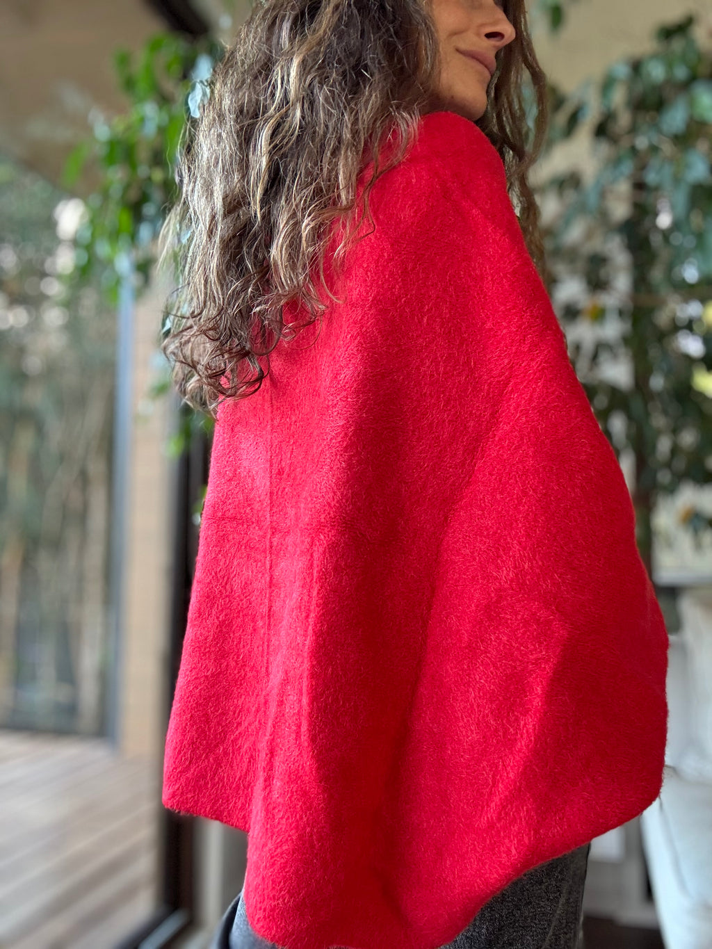 Capa lana rojo