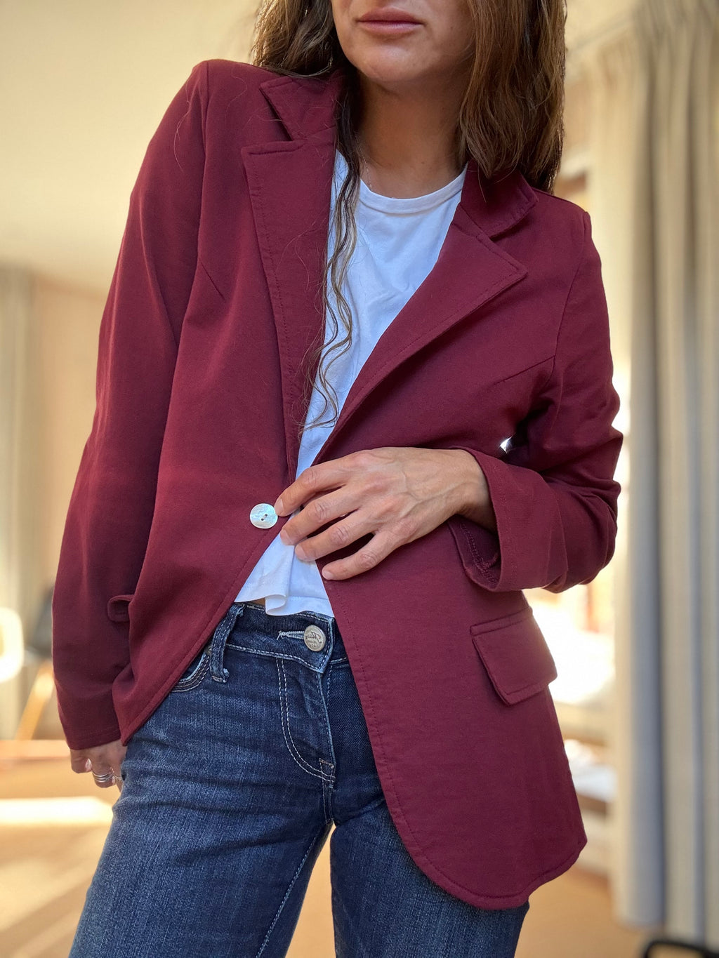 Blazer algodón vino