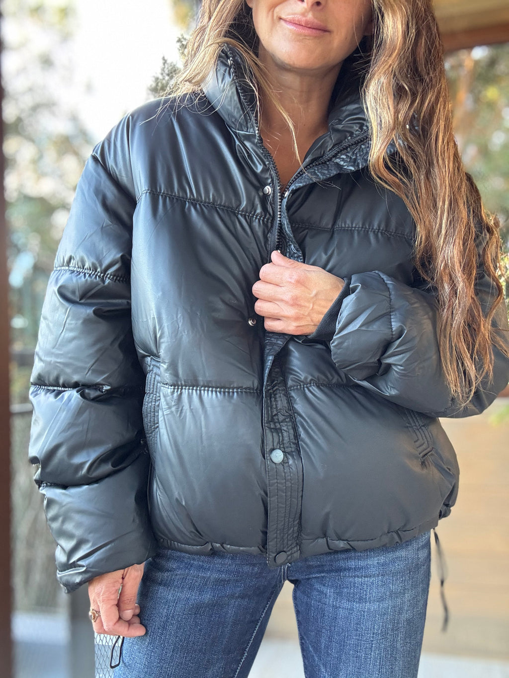 Parka impermeable negro