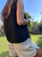 Polera lino negro