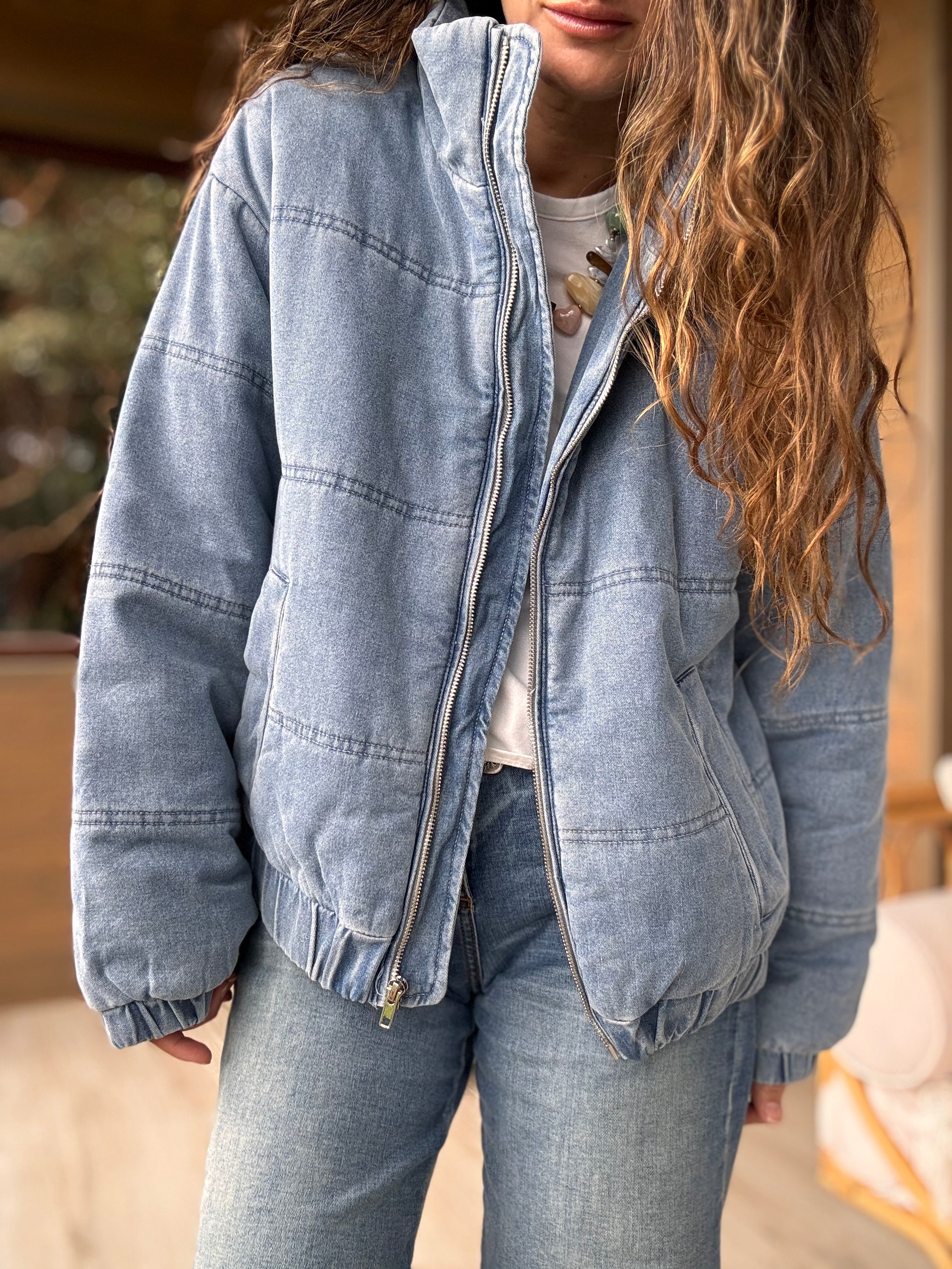Chaqueta jeans acolchada