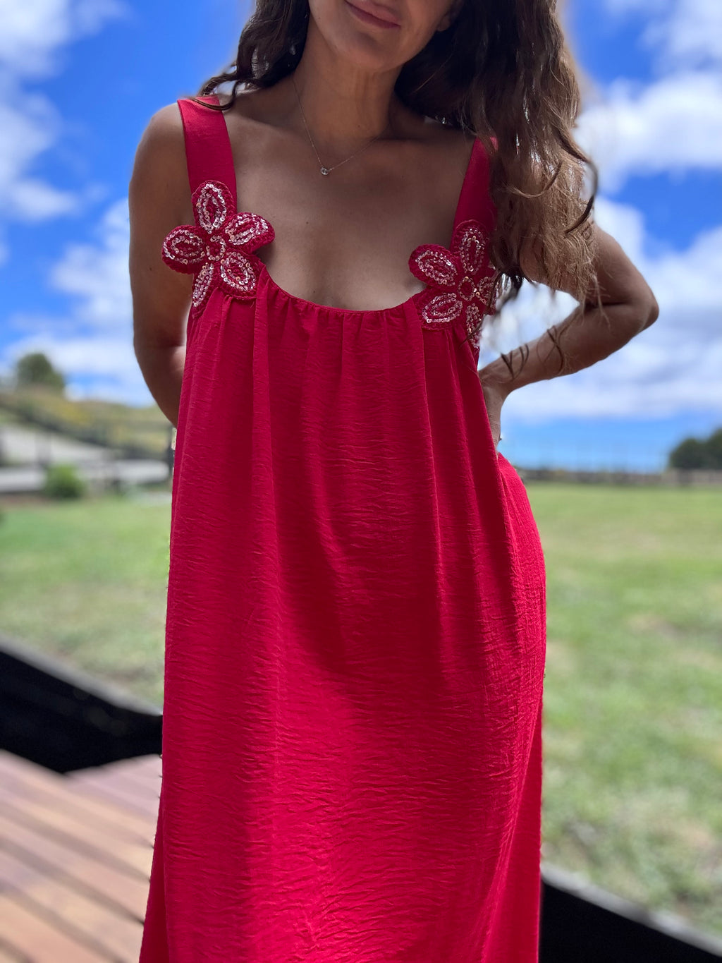 Vestido Flor rojo