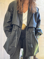 Chaqueta cuero gris oscuro vintage - USADO