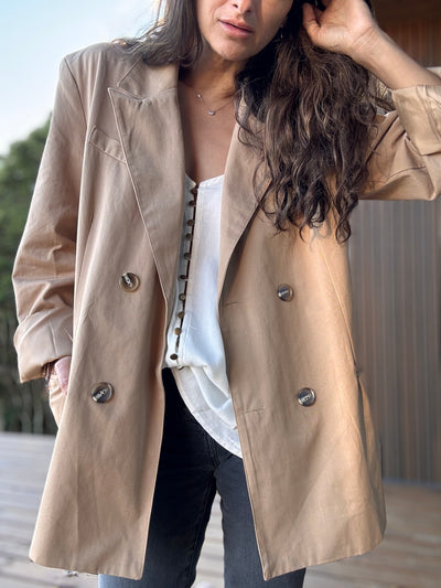 Blazer gabardina camel