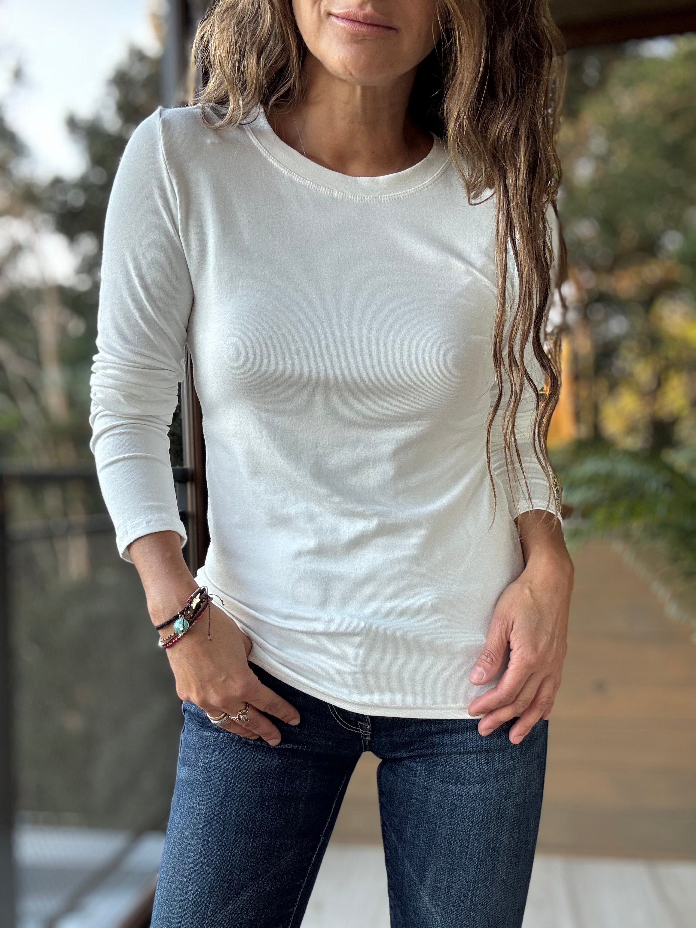 Polera básica algodón blanco