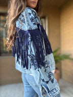 Chaqueta jeans flecos