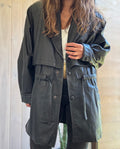 Chaqueta cuero gris oscuro vintage - USADO