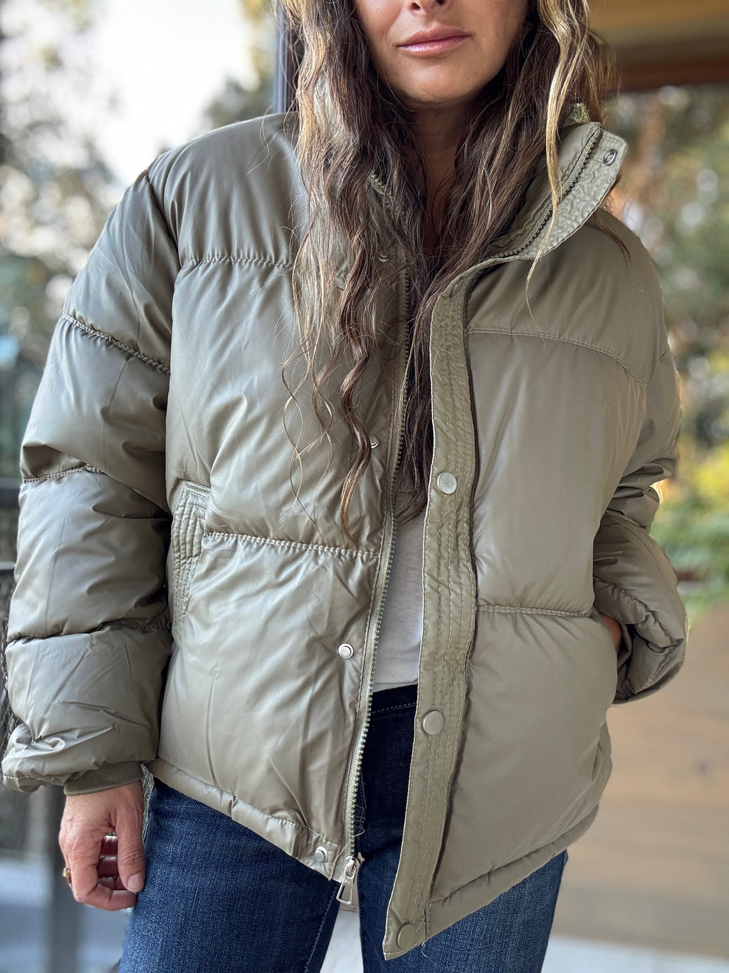 Parka impermeable verde