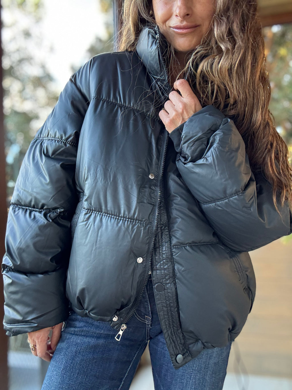 Parka impermeable negro