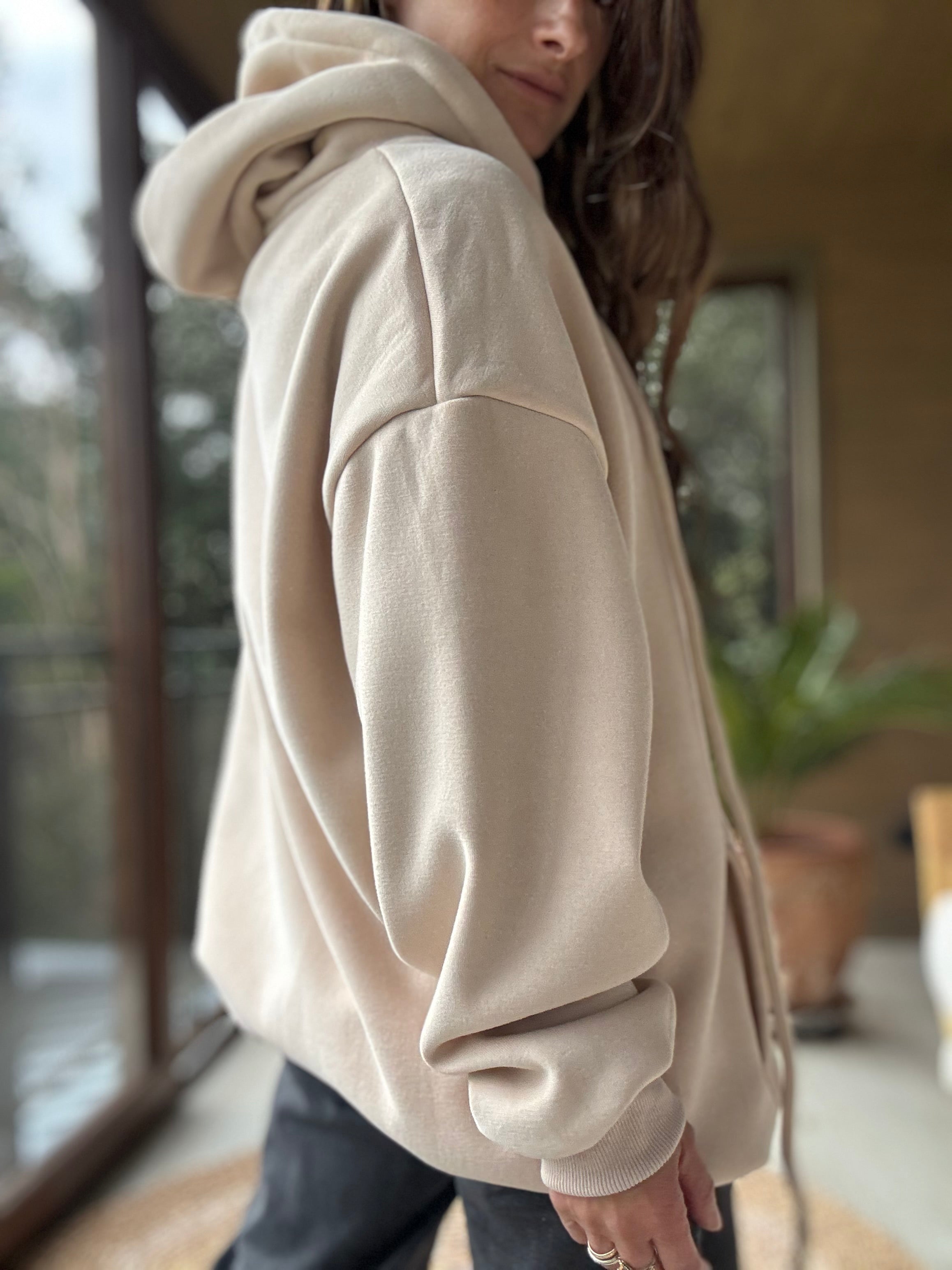 Poleron básico beige