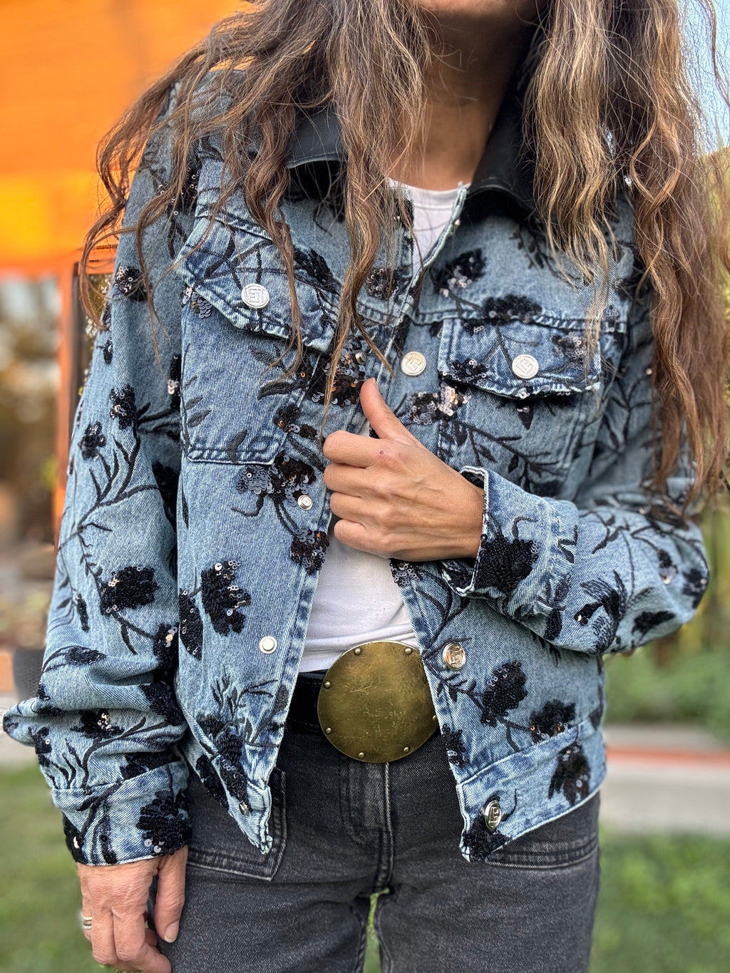 Chaqueta bordada lentejuelas