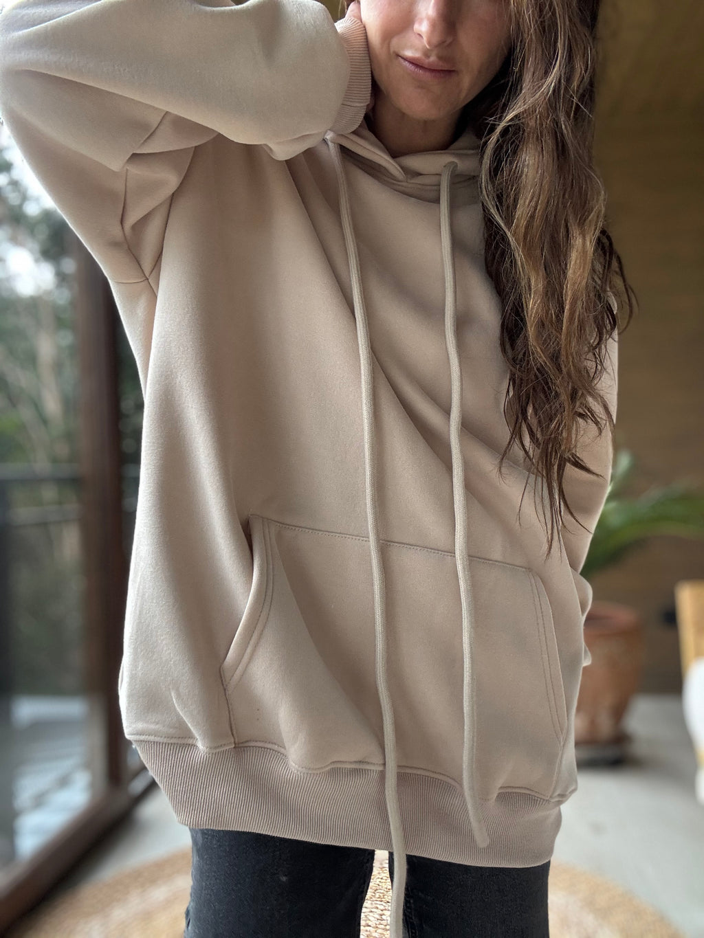 Poleron básico beige