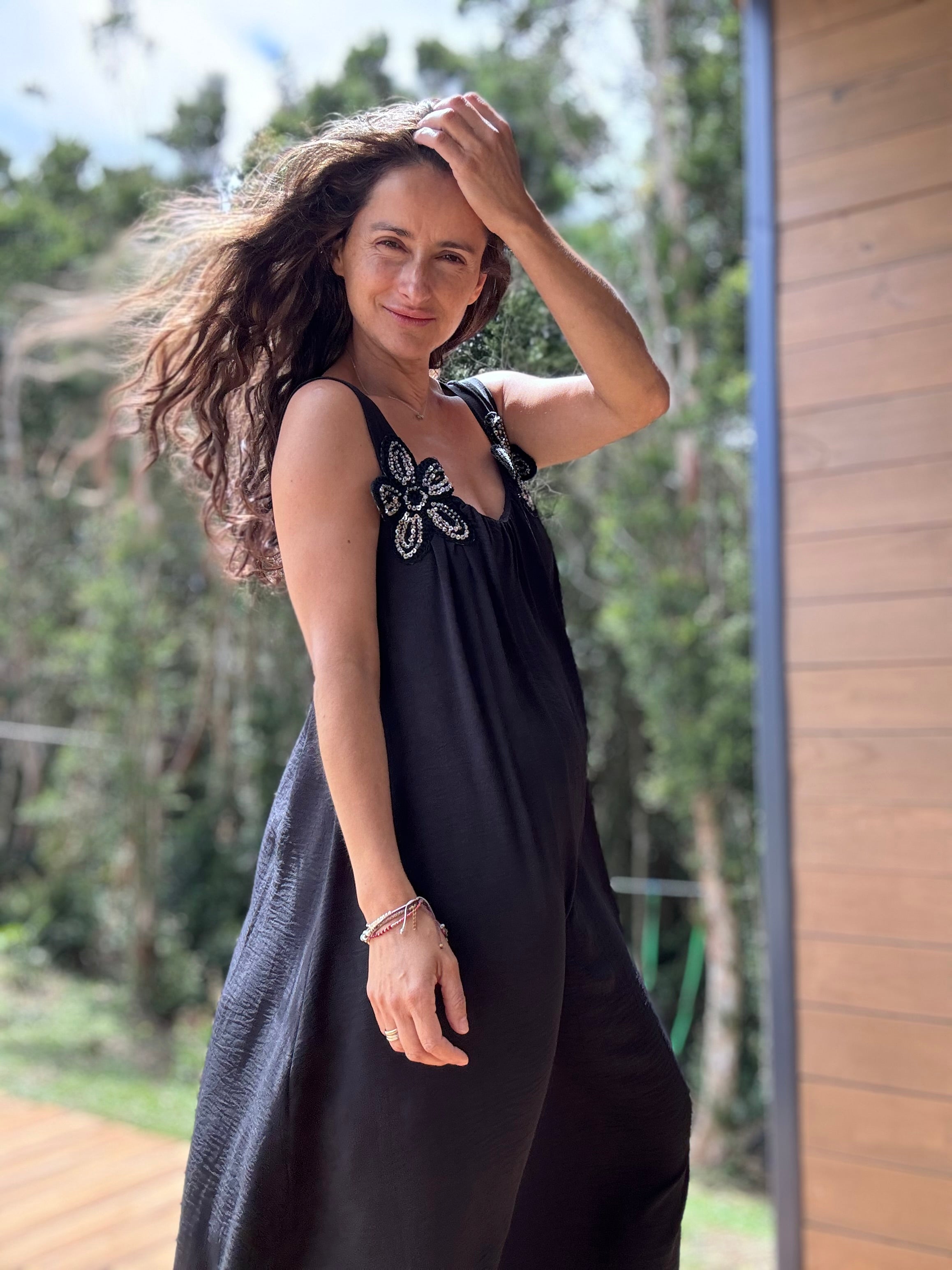 Vestido Flor negro