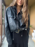 Chaqueta eco cuero corta