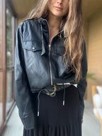 Chaqueta eco cuero corta