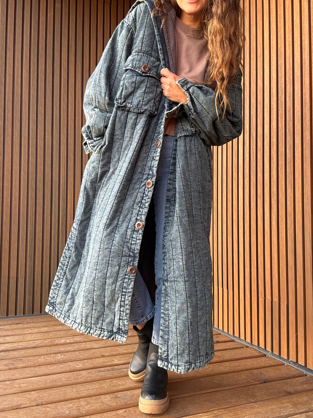 Abrigo jeans azul