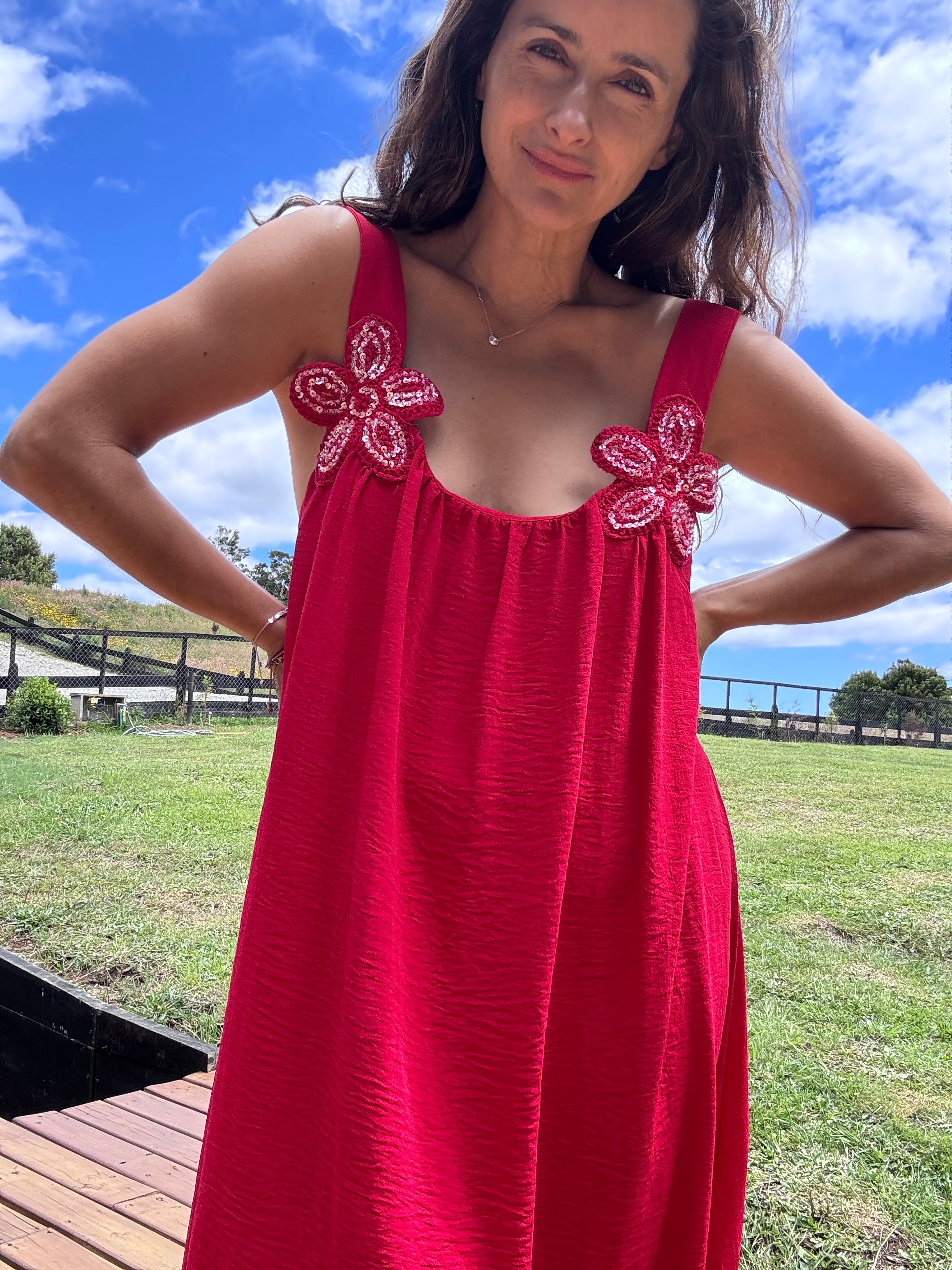 Vestido Flor rojo