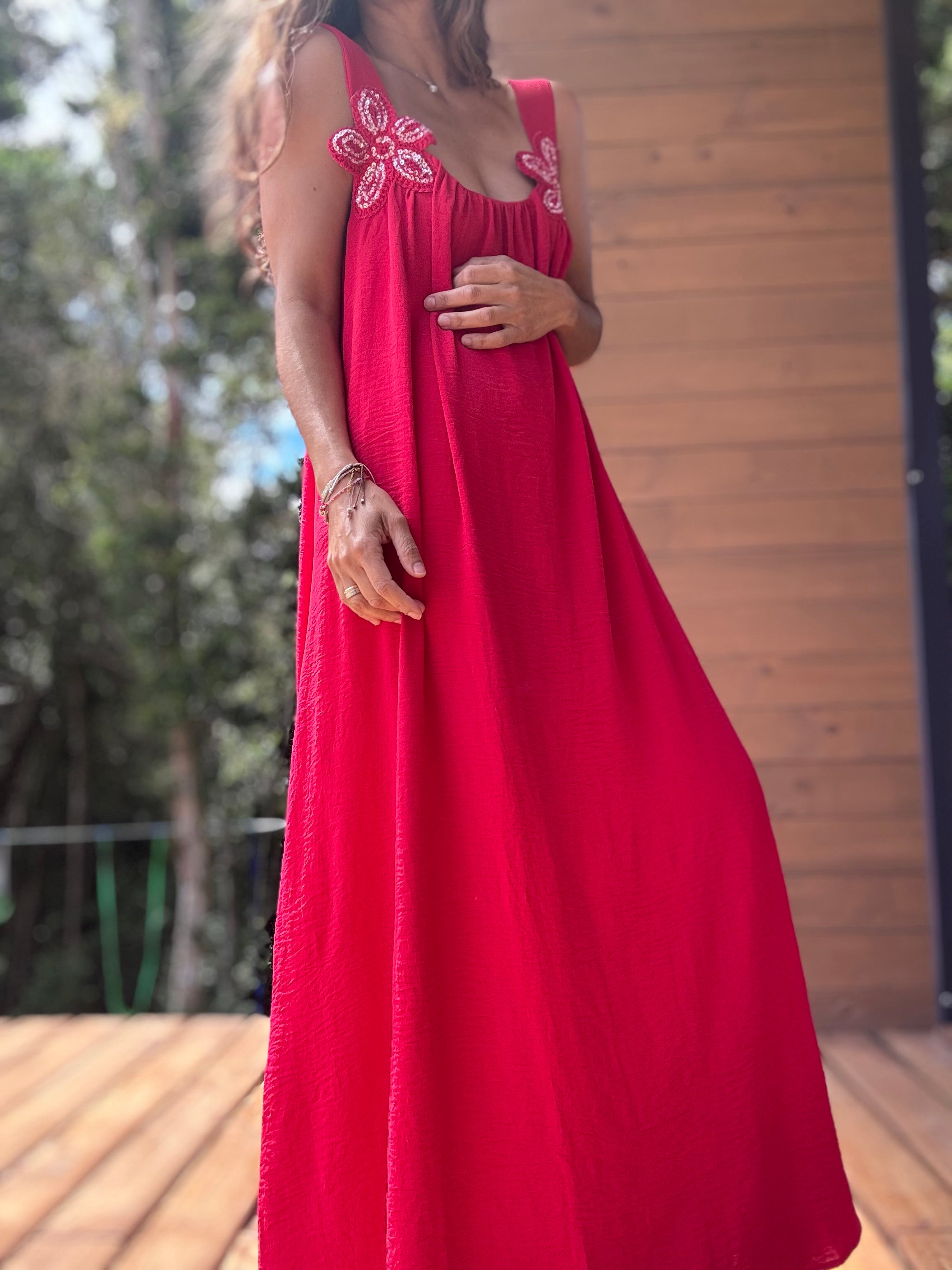 Vestido Flor rojo