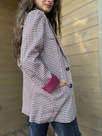 Blazer tartán vino