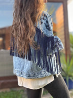 Chaqueta jeans flecos
