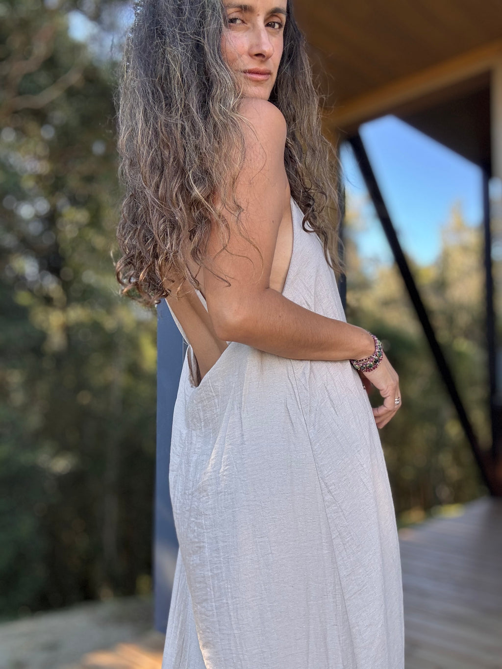 Vestido Clara color crudo