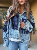 Chaqueta jeans flecos