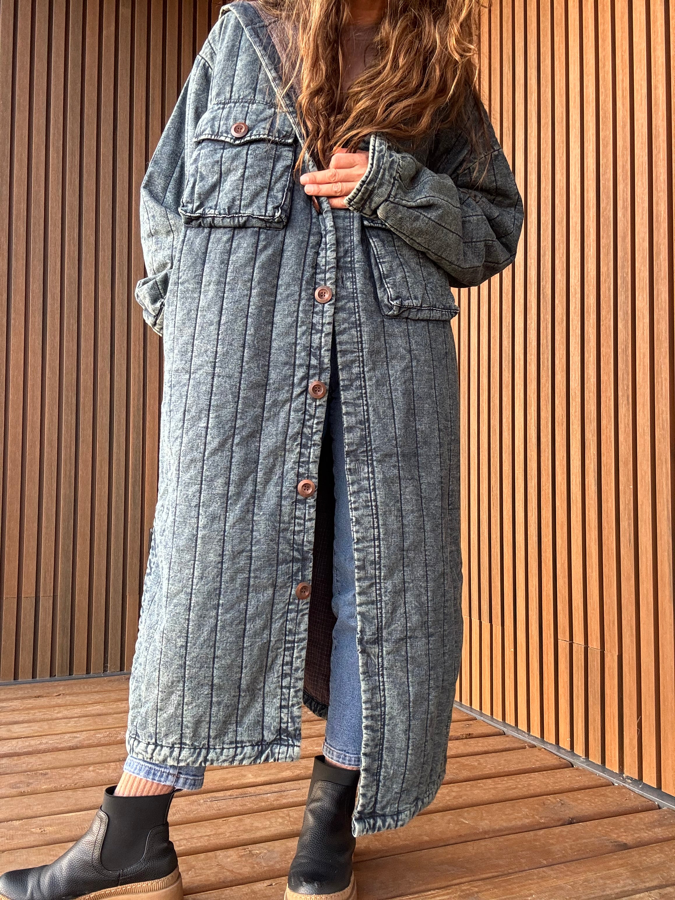 Abrigo jeans azul