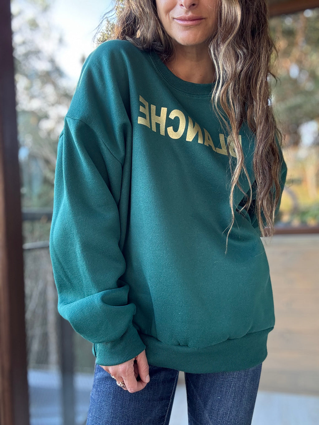 Polerón blanche verde